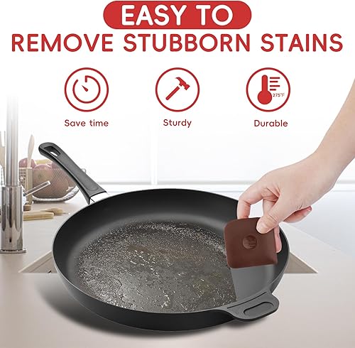 Miniatura 2 de Raspador de sartenes, 5 piezas de raspador de ollas, raspador de sartenes de plástico, herramienta de raspado multifuncional para la cocina,