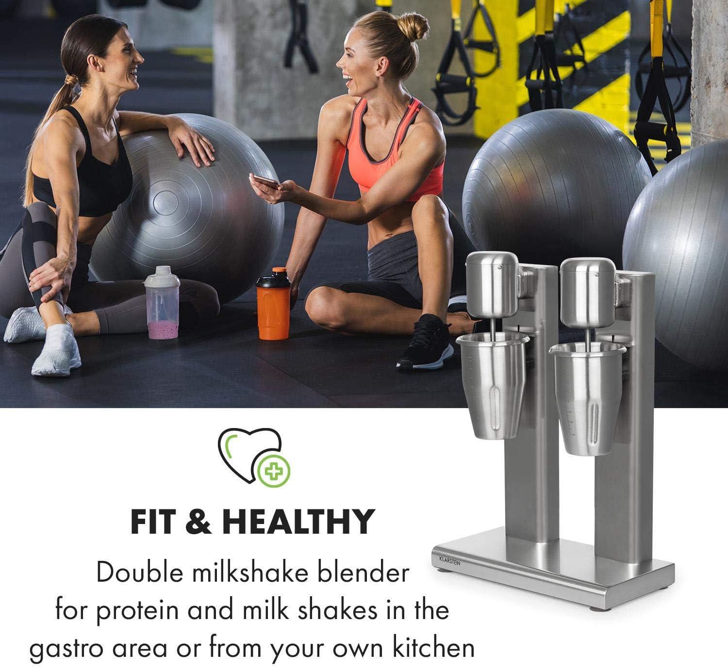 Klarstein Kraftpaket Pro Drink Mixer + Accessories Mixer Doppio Silver