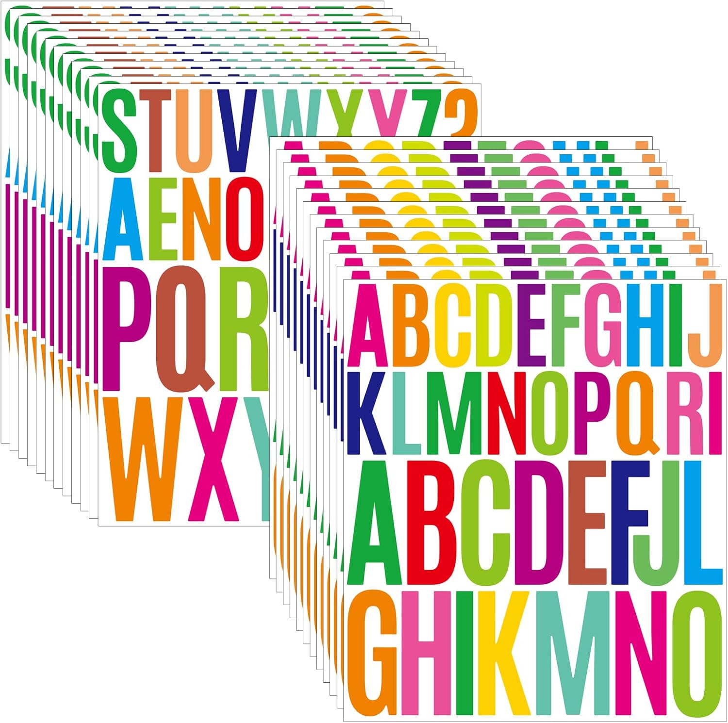 Letter Stickers 24 Sheets 2+3 Inch Alphabet Stickers Vinyl Stick Multicolor Self Adhesive Waterproof for Bulletin Board Letters Kit Mailbox Numbers Labels DIY Crafts Art Making(Multicolor)…