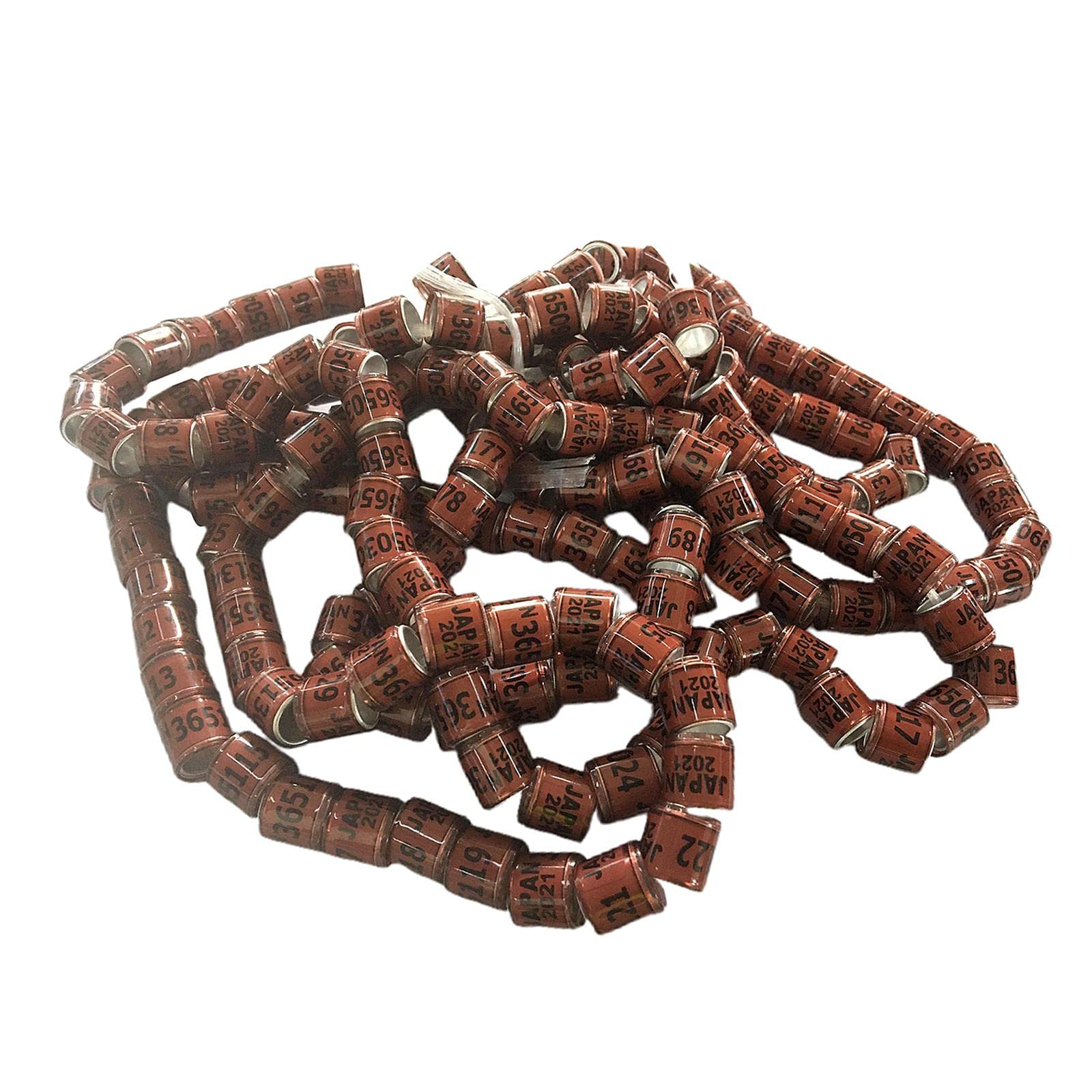 MYADDICTION 100Pcs 2021 Aluminium Bird Dove Racing Pigeon Leg Rings Bands Brown-image-46