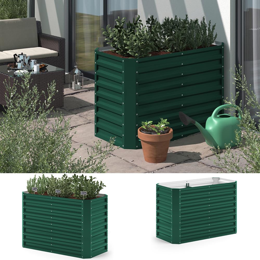 OK-Living Letto per orto rialzato, Verde, 120 x 60 cm, per la coltivazione e crescita di ortaggi e erbe aromatiche