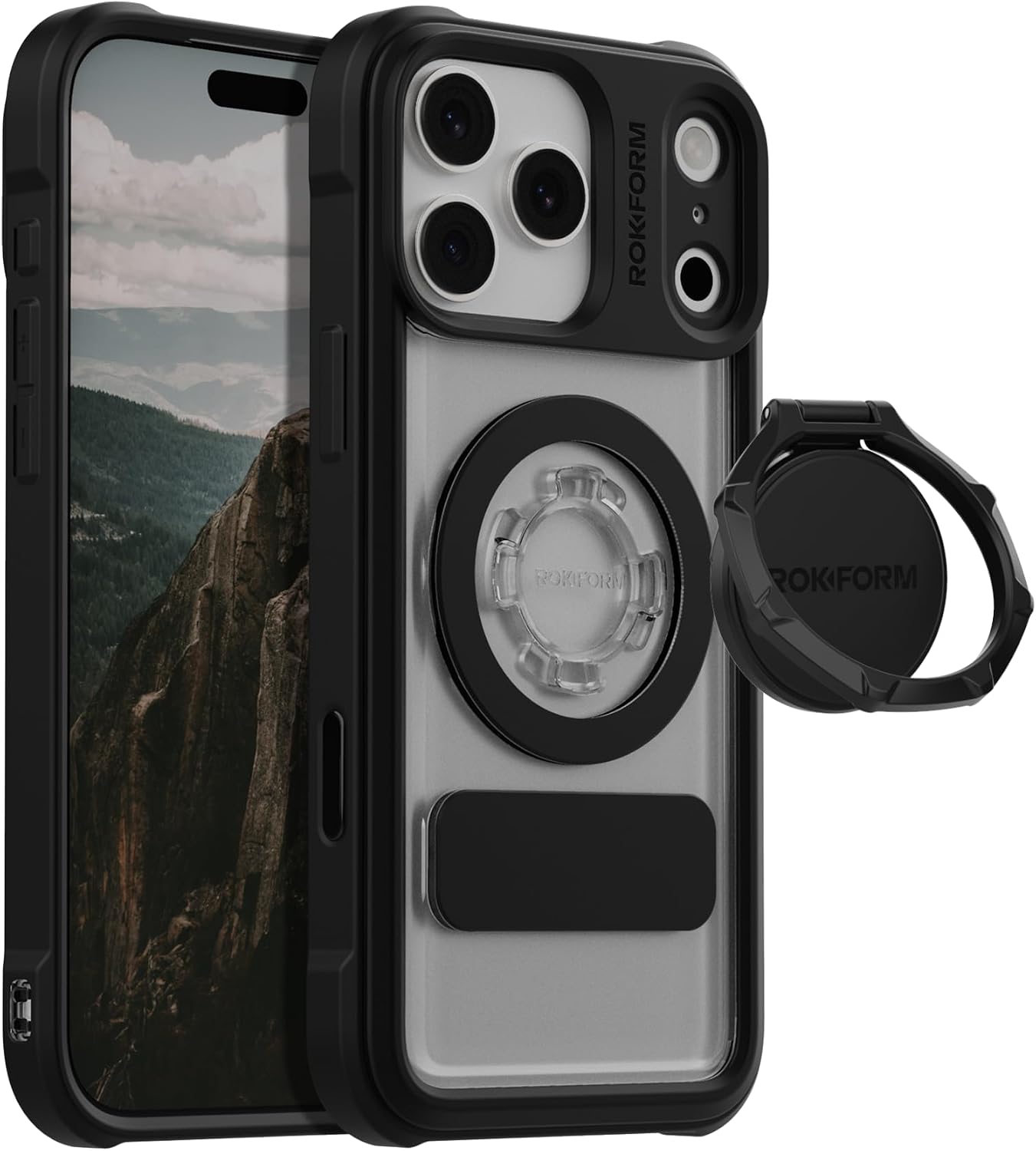 Rokform iPhone 17 Pro Max Crystal Case + RokLock Sport Ring Stand & Grip
