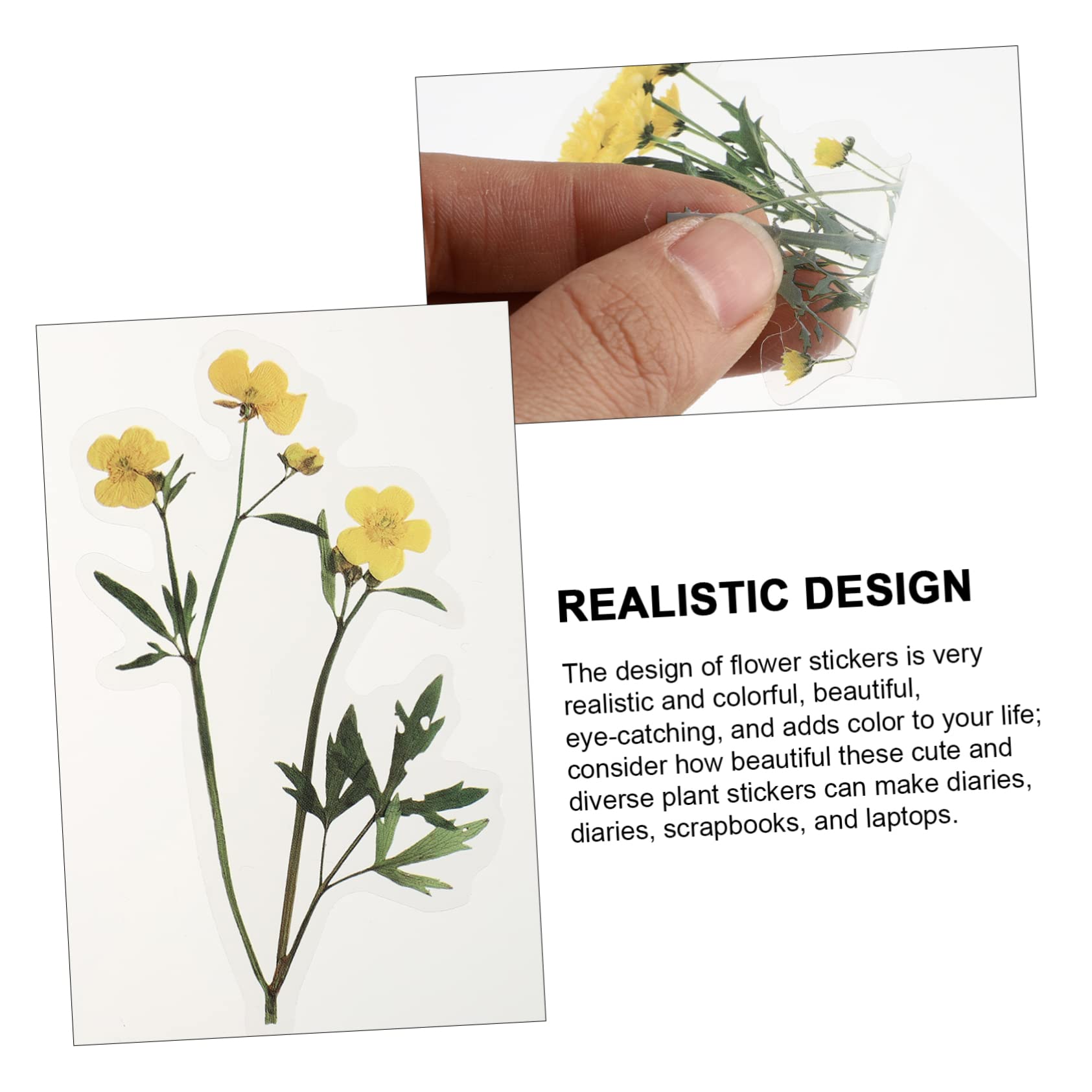 STOBOK 720pezzi Adesivi Floreali Per Scrapbook Decorativi e Autoadesivi Vari e Forme Per Diari e Album Facili Da Rimuovere e Riutilizzare