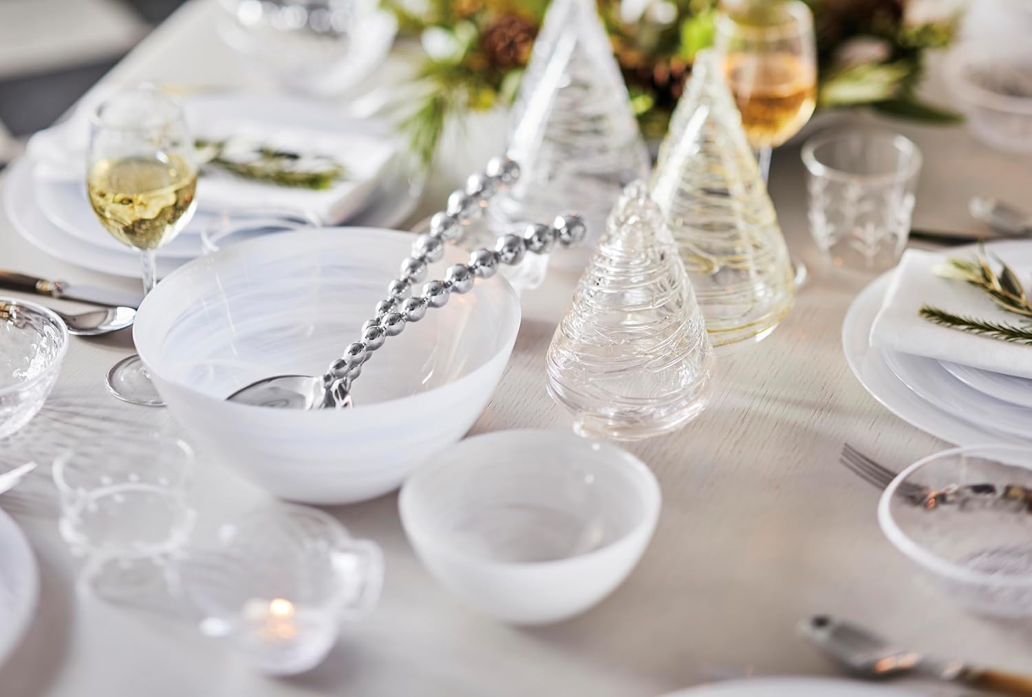 MARIPOSA ALABASTER WHITE MEDIUM BOWL| WHITE | ALABASTER | TABLEWARE | BOWLS | GLASS | HANDMADE IN TURKEY