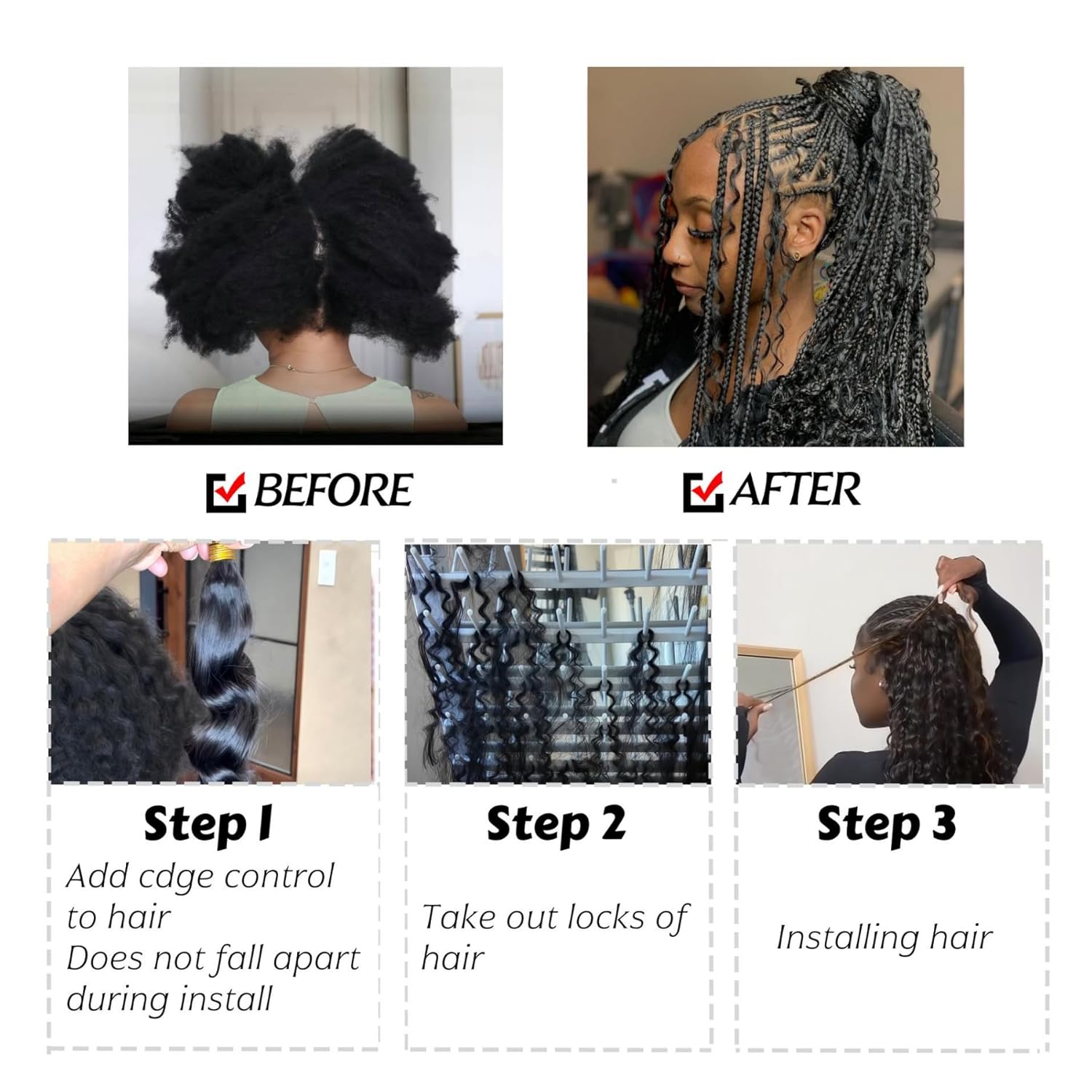 Human Braiding Hair for Boho Braids Deep Wave Bulk Human Hair 16 Inch 12A Knotless Boho Braiding Curly 100% Virgin No Weft Extensions Bohemian Braids 3 Bundles/Pack Natural Color