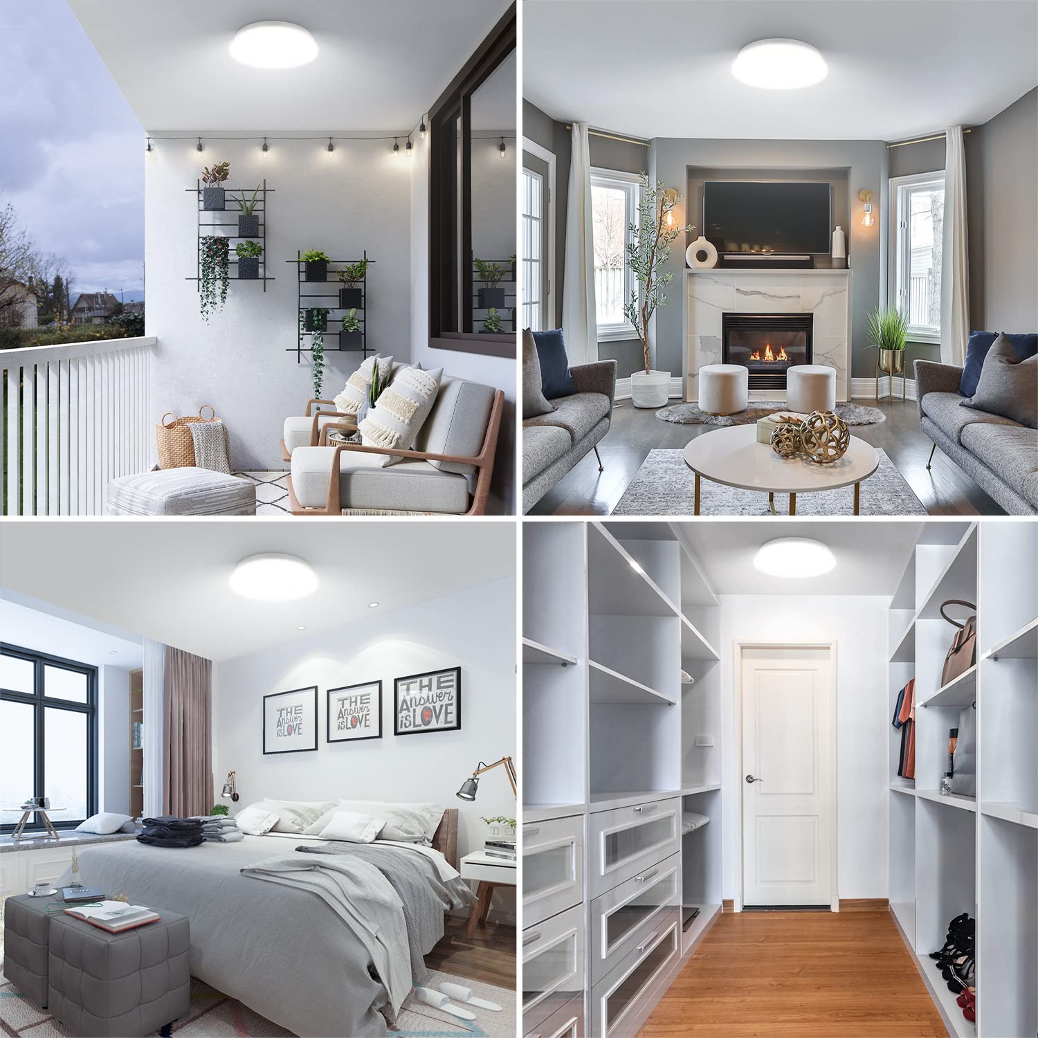Lepro Plafoniera LED, 12W Lampada da Soffitto, Equivalente a 60W, Lampada da Bagno 5000K Bianco Diurno, φ26cm, Plafoniera da Bagno per Cucina, Corridoio, Ufficio, Balcone, Camera da Letto | Lampada da Bagno Angolo di 115°, CRI 80+, Lampada da Soffitto Pro