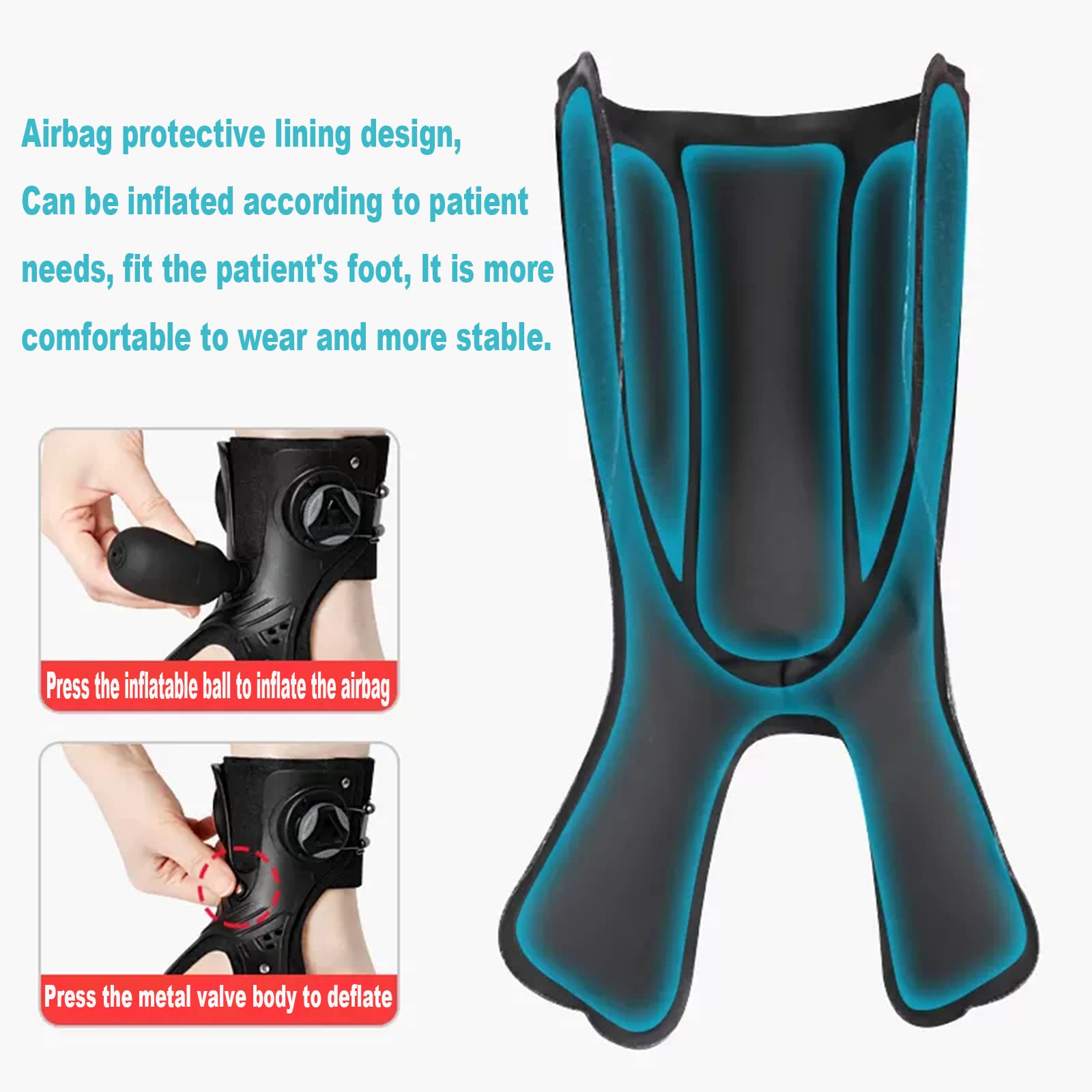 Soporte para la Periostitis Tibial AFO Soporte para pie caído Ortesis para pie caído Fascitis Plantar Tendinitis de Aquiles Recuperación Ortesis de Tobillo-pie para hemiplejia Za