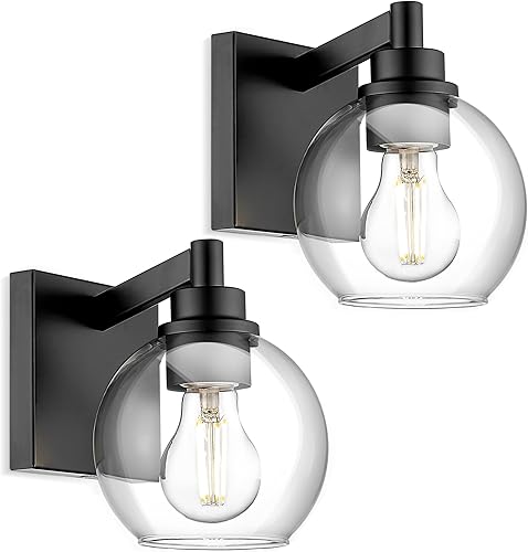 Miniatura 14 de Accesorios de Iluminación para Baño, Lámpara de Tocador para Baño de 5 Luces Negra y Dorada, Apliques de Pared Modernos de 32 Pulgadas con Pantalla