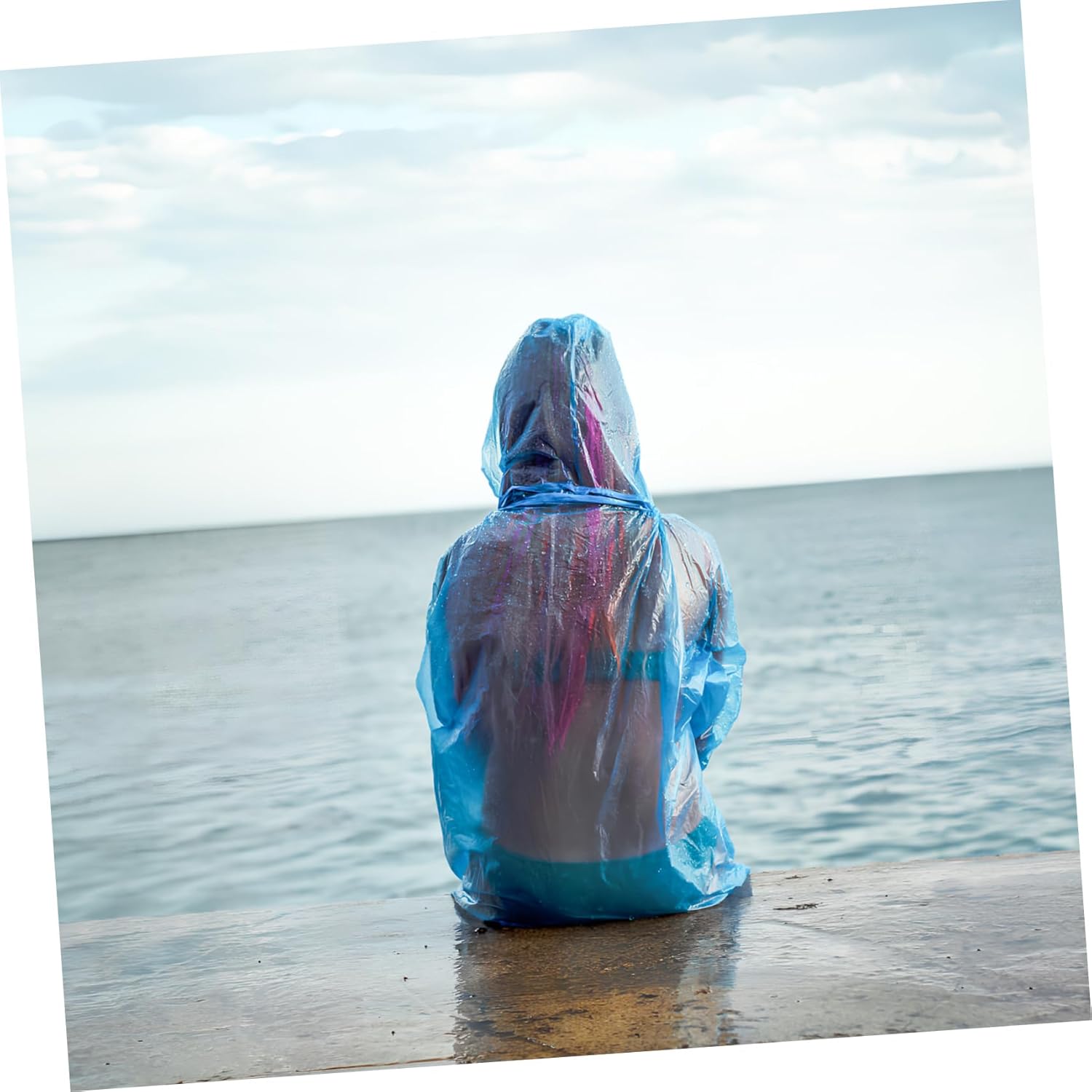 VANZACK 10sets Full Coverage Rain Ponchos Hood Sturdy Women Raincoat Emergency Survival Raincoat Lightweight Rain Jacket for Outdoor Activities