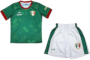 Generic Arza Youth Soccer Uniform Mexico 100% Polyester - Kids and Boy Green/White