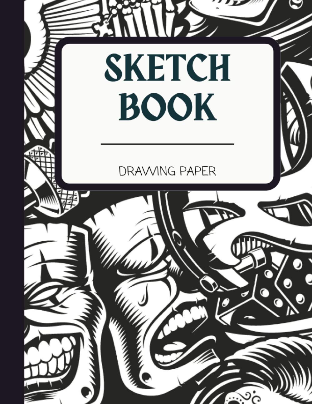 Sketch Book: Large Notebook (8.5"x11"), Cool Sketch Book for Art, Drawing, Writing, Painting, Sketching or Doodling, 120 Pages with frame, Tattoo Theme with Skulls (Tattoo Flash Style Sketch Books)
