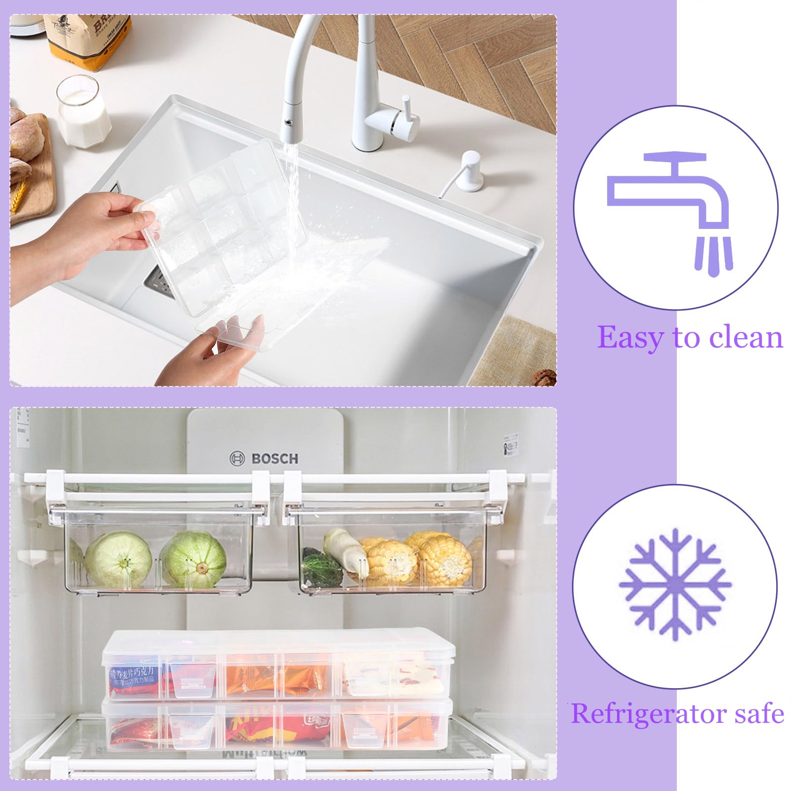 Surflyee Snack Box with 18 Removable Compartments - Plastic Organizer Container for Beads Screws, Nuts, Transparent, 20*16*3CM - Image 4