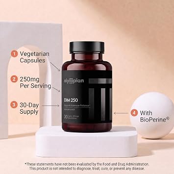 Olympian Labs DIM 150mg - DIM Diindolylmethane Supplement Capsules Supporting Hormone Balance, Clear Skin, PCOS, Aid in Fitness Regimes - 30 Capsules (30 Day Supply)