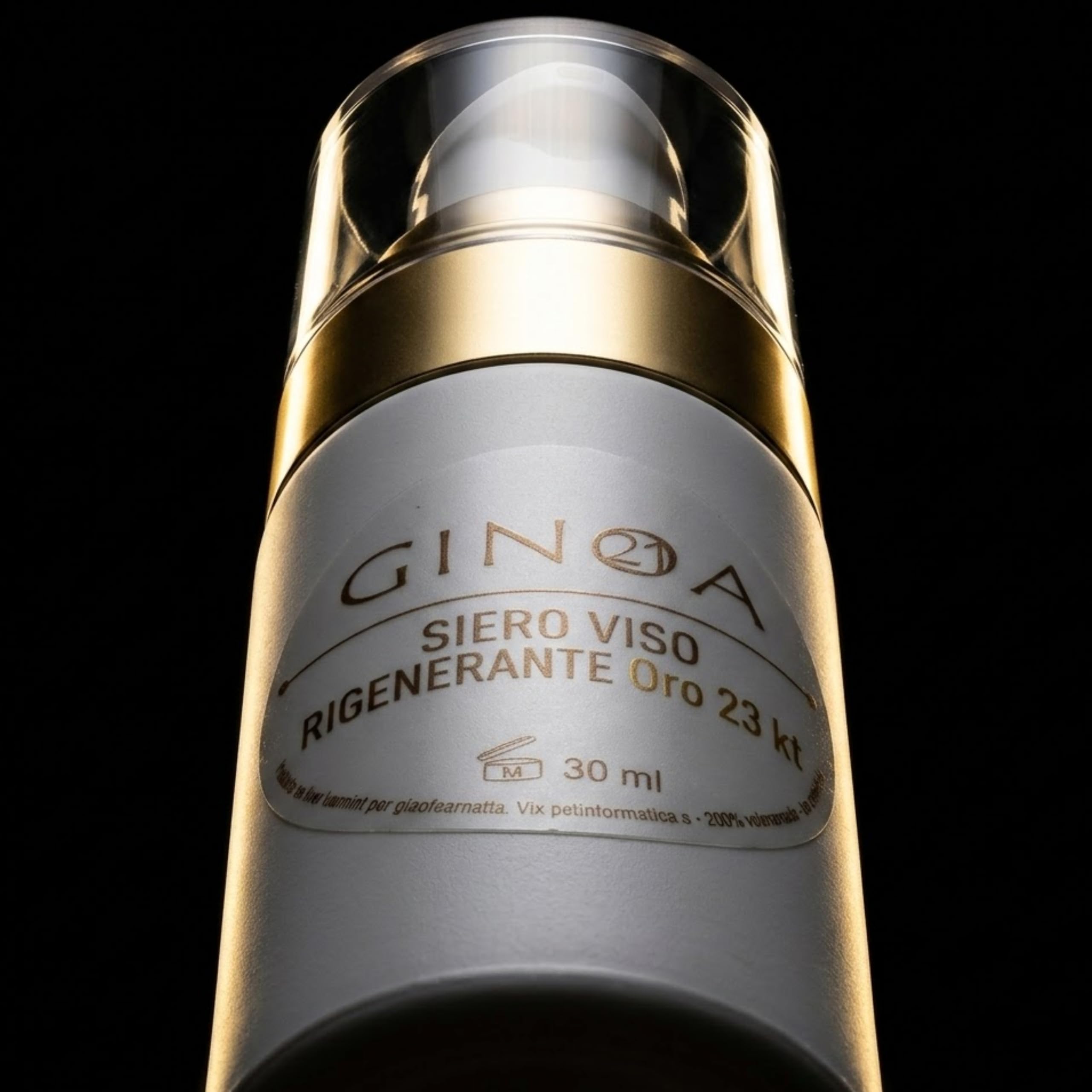 Laura di Noa regenerujące serum do twarzy ze złotem 23 kT, kwas hialuronowy, ceramidy, peptydy i witamina C | rozjaśniające serum przeciwstarzeniowe, wyprodukowane we Włoszech