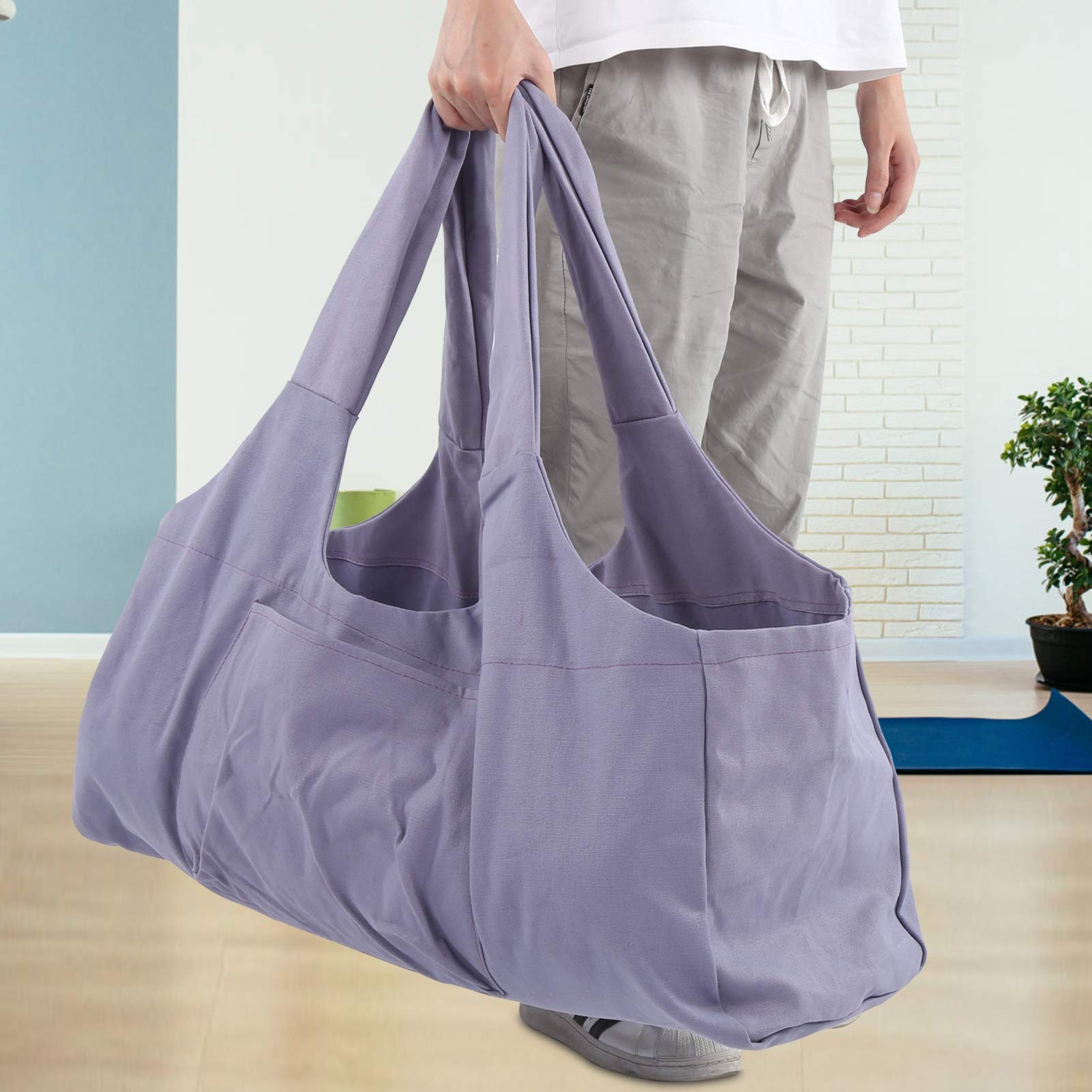 SOONHUA Supporto per tappetino da yoga,Yoga Mat Tote,Grande tappetino da yoga Sling Carrier con tasca laterale Accessorio Yoga, Viola, moda