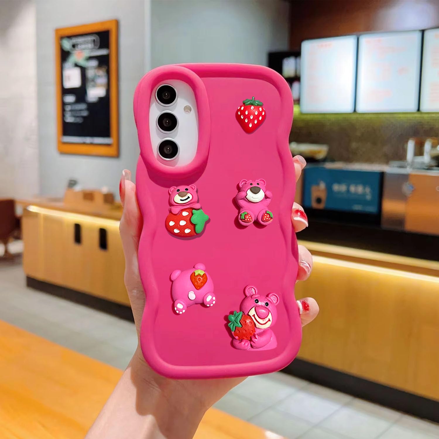 KC Back Cover for Samsung Galaxy A35 5G - 3D Big Wave Cartoon Characters and Strawberry Shockproof Soft Bumper Silicone Case with Camera Protection (Pink) (B0D8ZSRVXK) Amazon Price History, Amazon Price Tracker