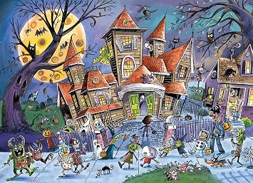 Cobble Hill Family Piece's 350 Puzzle - Haunted House - Sample Poster Included