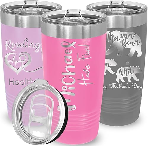 Vaso personalizado para mujer, taza de viaje personalizada, inicial de monograma grabada, regalo del día de San Valentín, idea de regalo de