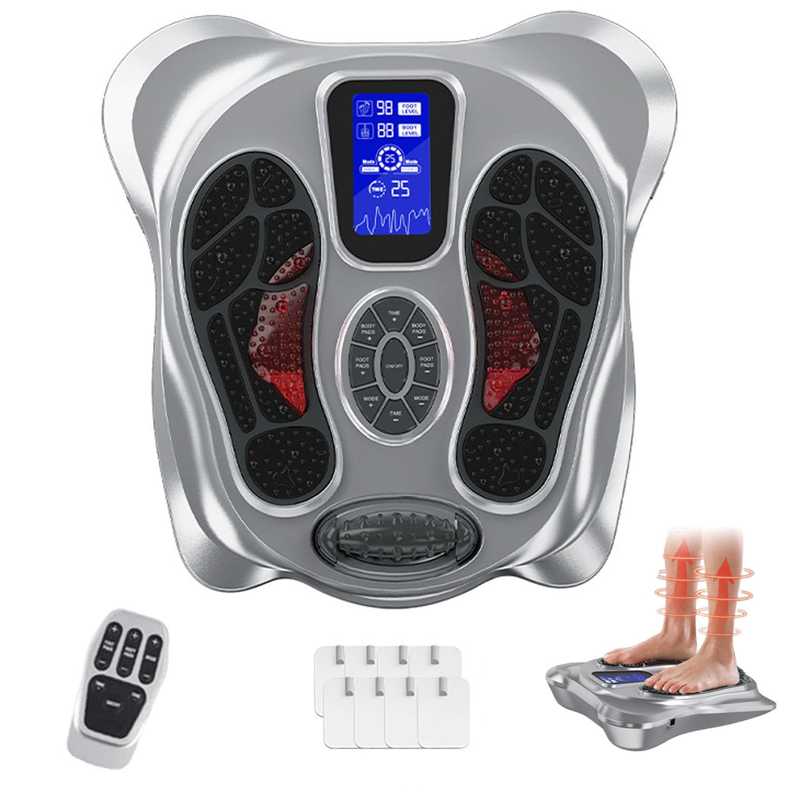 Tens & EMS Massaggiatore Piedi per Circolazione E Dolore Silver