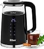 Temperature adjustable glass kettle 1.7 l (40 °C to 100 °C) - Hot maintenance function - LED display with temperature selection - 2200 W - 100% BPA free
