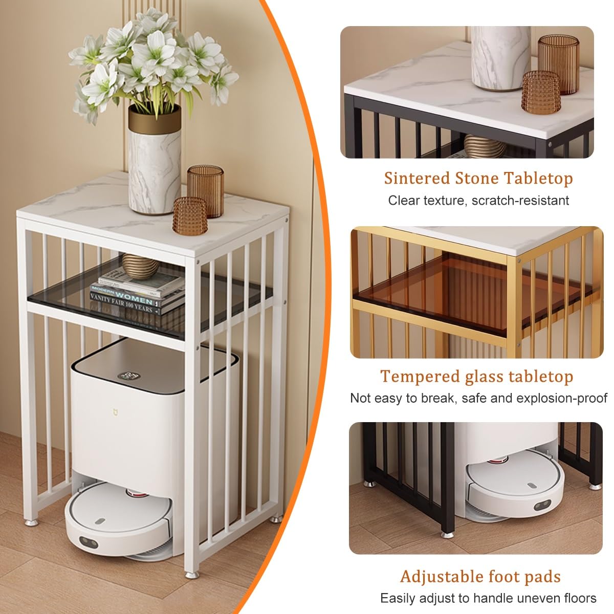 Amazon.co.jp: ロボット掃除機上収納ラック・3段式スチール製スタンド 