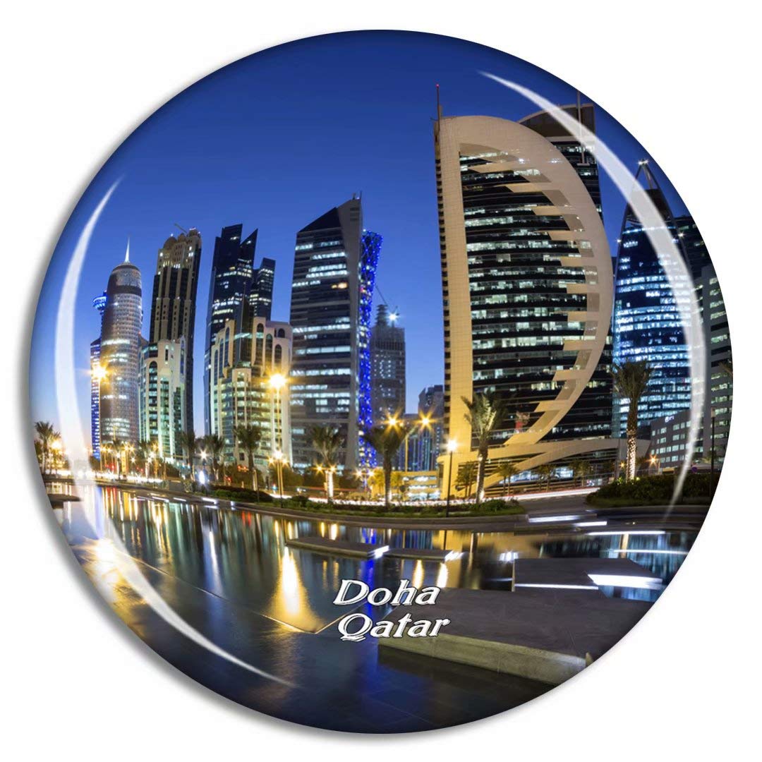 Weekino Clear Doha Qatar Fridge Magnet Travel Souvenir City Collection 3D Crystal Glass Gift Strong Refrigerator Sticker