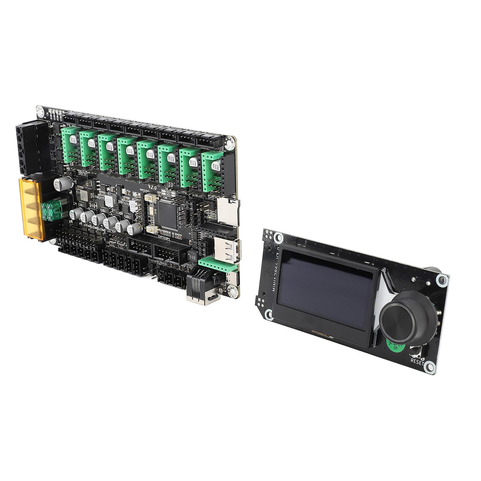 Carte de Contrôle de Mise à Niveau pour V2 32 Bits, Contrôle 8 Axes, Carte PCB de Contrôleur D'imprimante 3D avec écran LCD Mini12864 V3, Dynamo Diamant