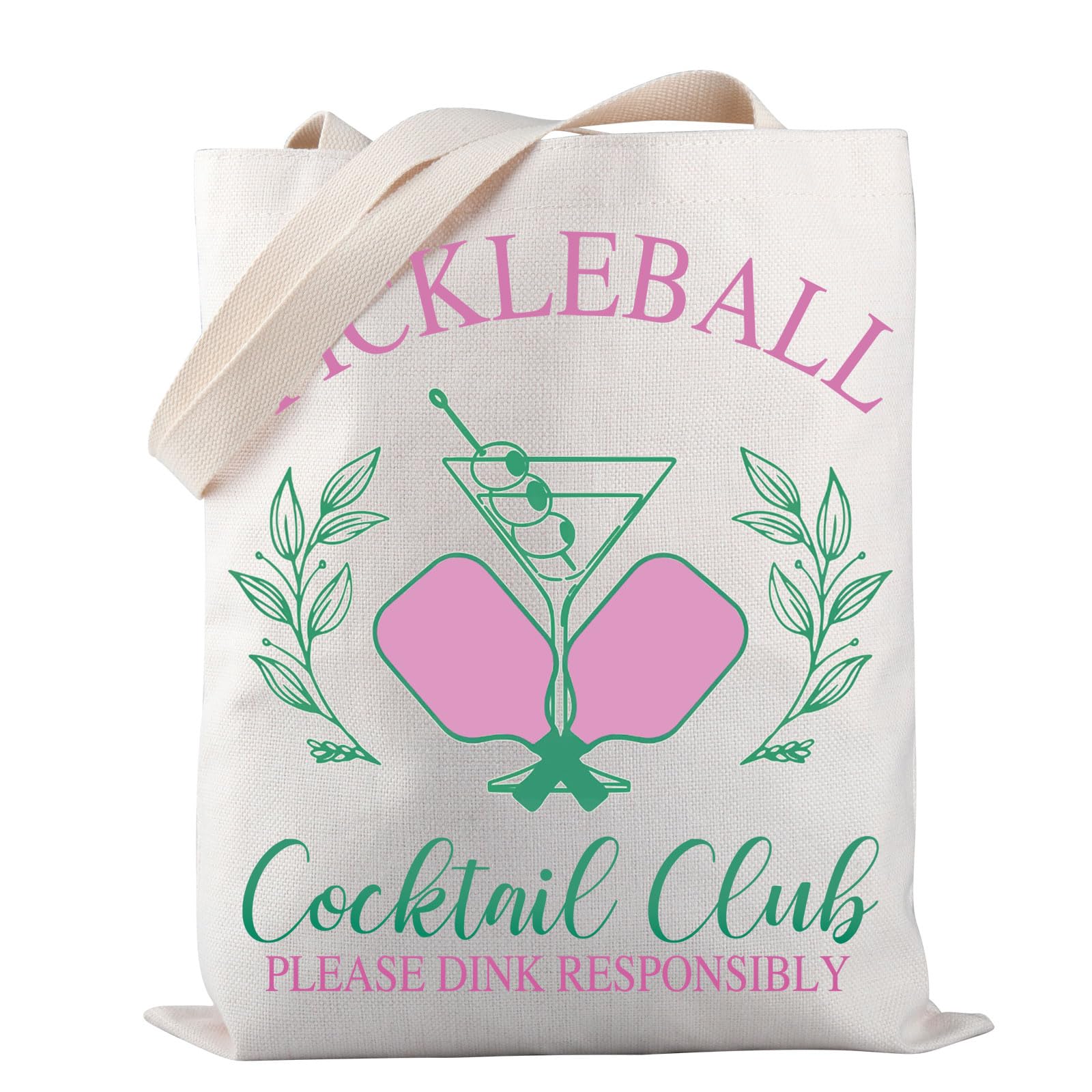 PWHAOO Pickleball Player Tote Bag Pickleball Cocktail Club Tote Bag Pickleball Cocktail Party Gift