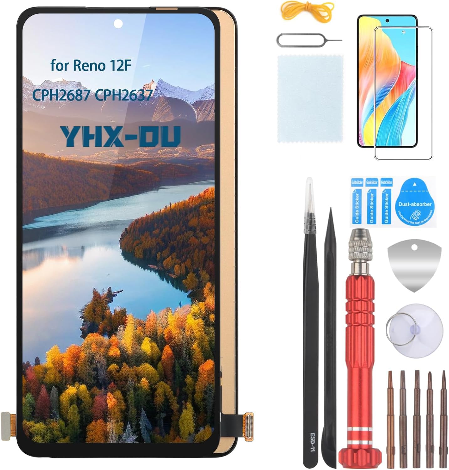 Repuesto de pantalla táctil TFT LCD para Oppo Reno 12F CPH2687 CPH2637