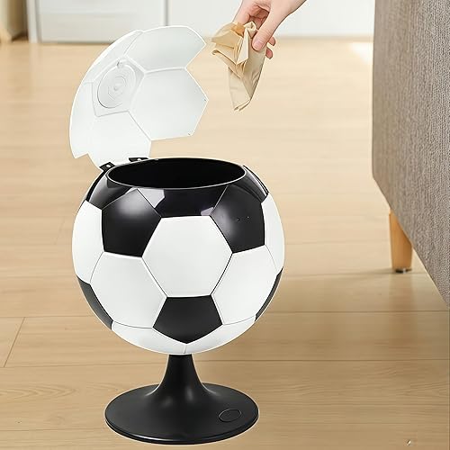 Miniatura 4 de Un cubo de basura automático con sensor de movimiento en forma de fútbol, contenedor de cocina manos libres sin contacto con tapa inteligente,