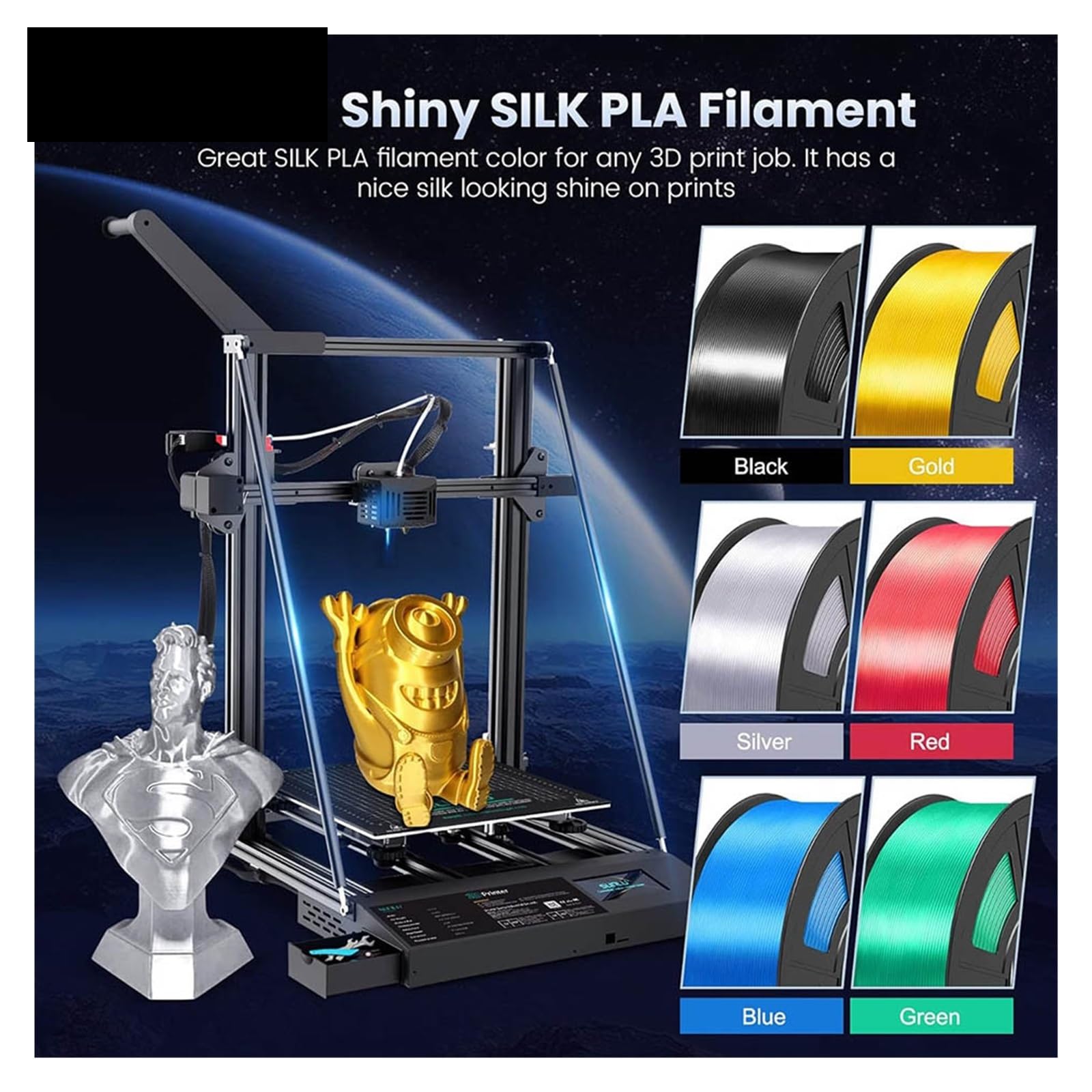 Filament Imprimante 3d 10 rouleaux de filament PLA+ 3D