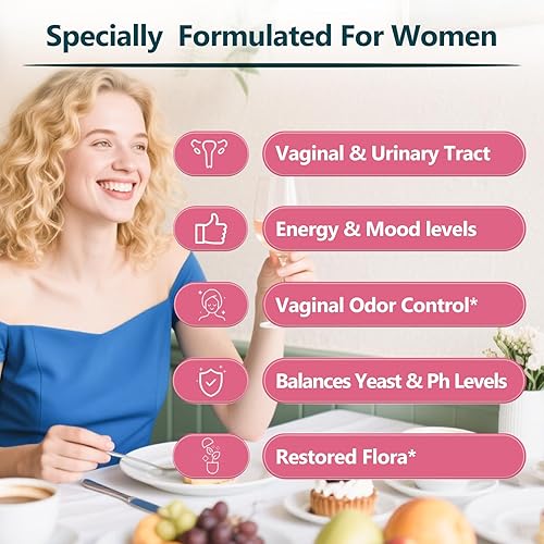 Miniatura 6 de KTT Probióticos vaginales, equilibrio de pH para mujeres, 5 mil millones de UFC probióticos para mujer para salud vaginal, urinario, control de