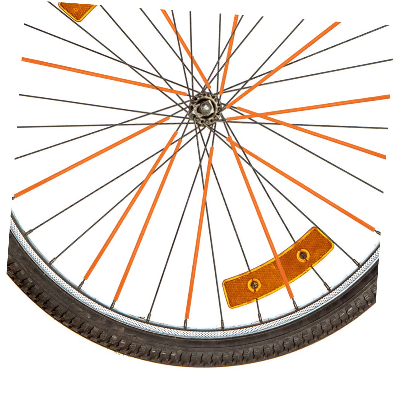 GAROZATION Bike Wheel Reflector Orange Universal for Motorbike Mountain Bike Durable Plastic Enhanced Visibility Easy Installation
