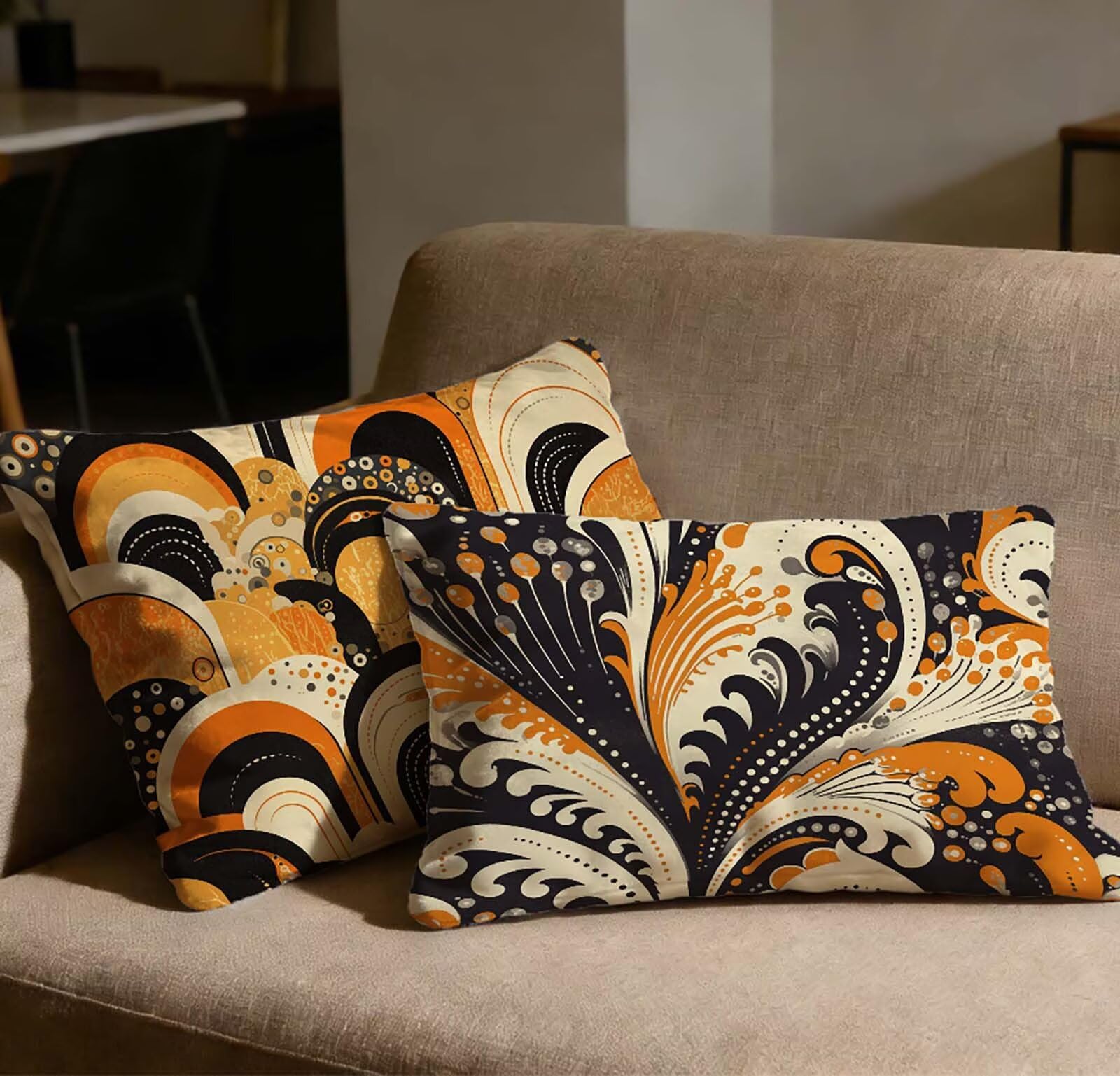 Housse de coussin orange en velours 40x60 cm pour sublimer la décoration du salon et de la chambre
