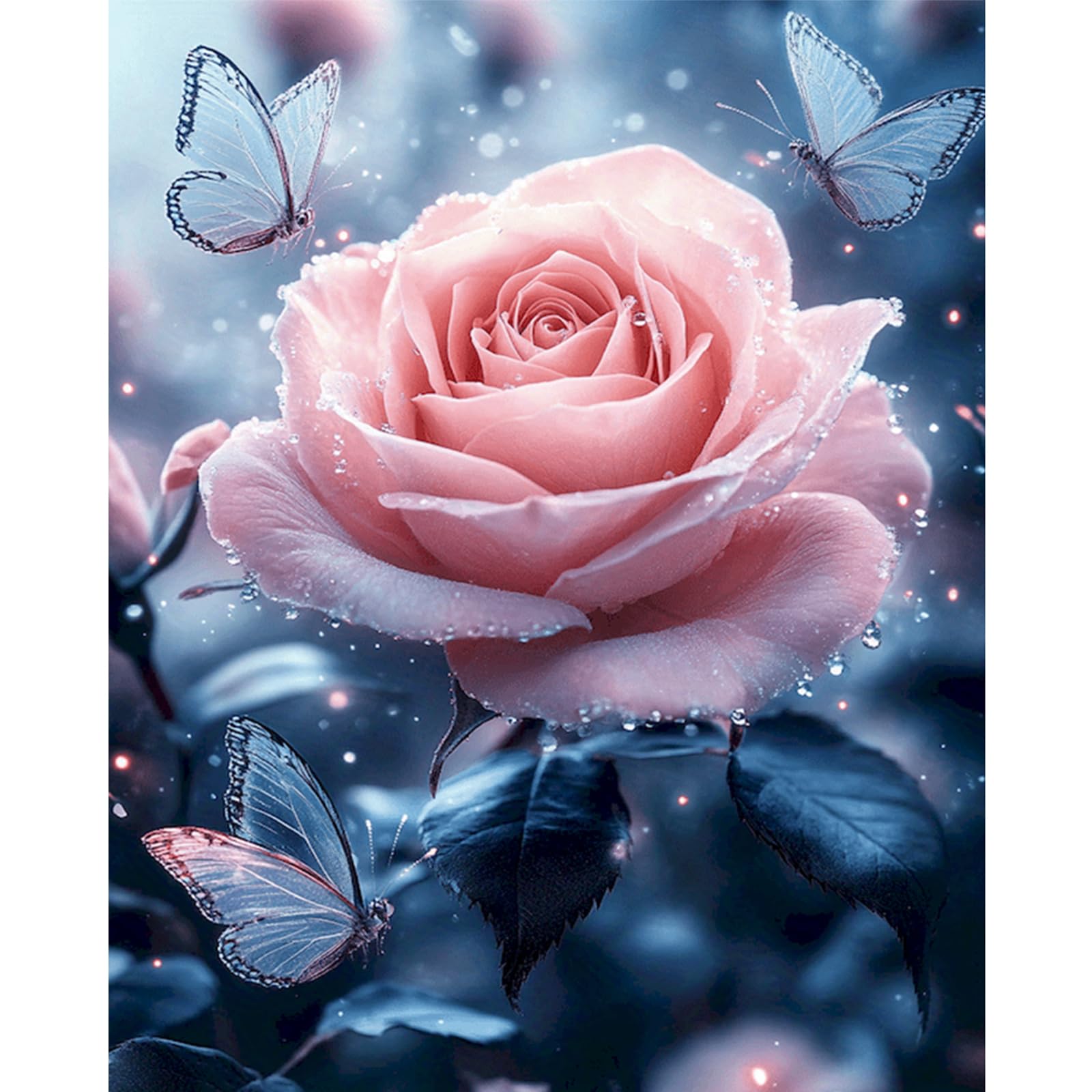 Stamped Cross Stitch Kit for Adults Beginners, Flowers Full 11CT DIY Stamped Needlework Embroidery Kit 40x50cm Embroidery Needlepoint Starter Art and Crafts Kits for Adults Home Decor