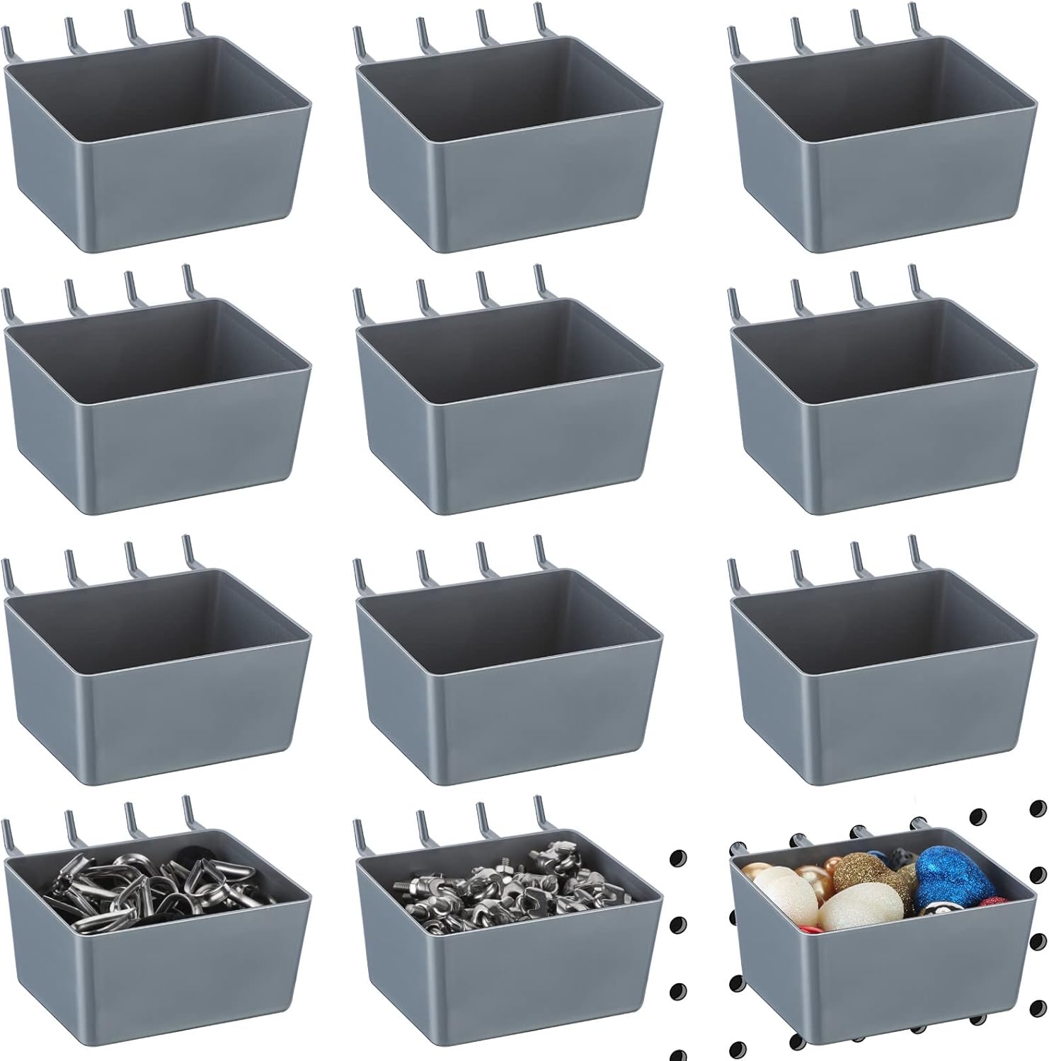 Pegboard Bins Kit Grey Pegboard Parts Storage Tool Plastic