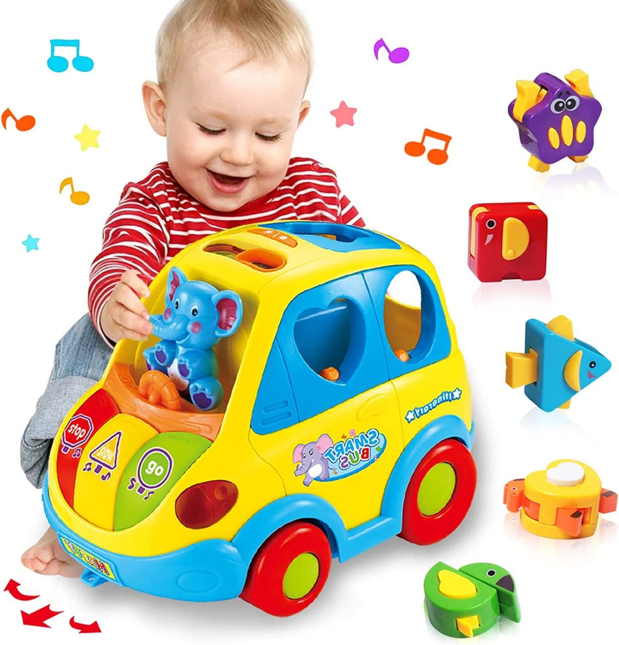 KAOMOJI Early Learning Educational Music and Colorful Crawling Car ...