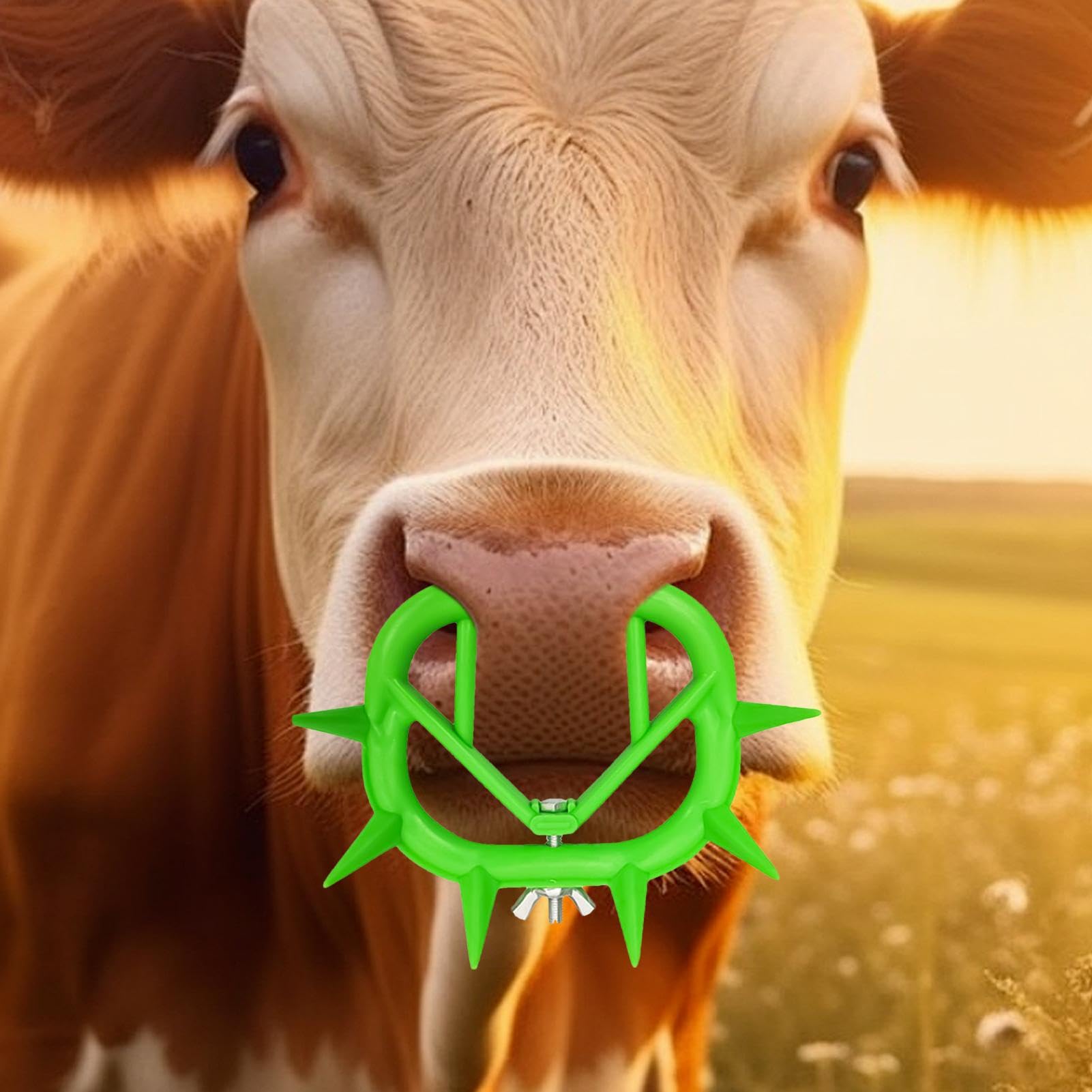 Anello al naso di mucca, Anello al naso di bestiame,Anello da naso anti-succhiamento per bestiame da 10 pezzi | Grandi strumenti per l'allevamento del bestiame, anello per il naso di bovini per vitell