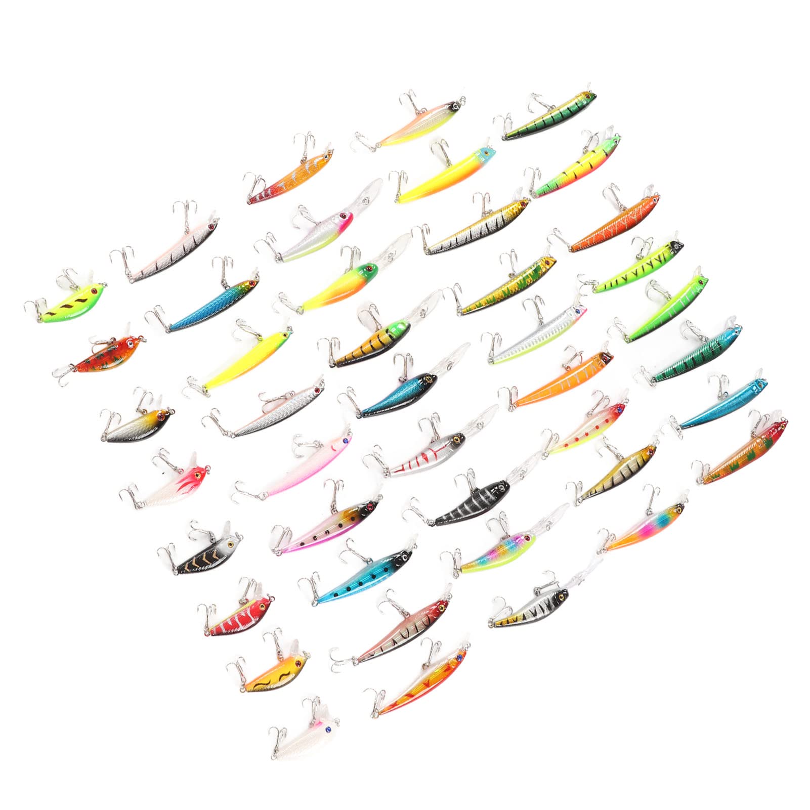 43-teiliges Angelköder-Set, Minnow-Kunstköder, universeller Simulationsköder für Süßwasser, Salzwasser