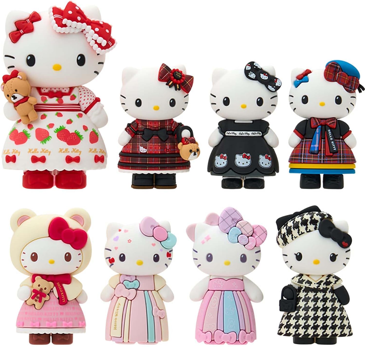 Sanrio 296228 296228 Secret Birthday Doll Mini Mascot (Monochrome Girly Twin Match), Hello Kitty