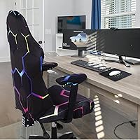 Vista 6 de Moukeren Juego de fundas impresas para sillas de juegos con alfombrilla de mouse y funda para reposabrazos, elástica, lavable a máquina, funda