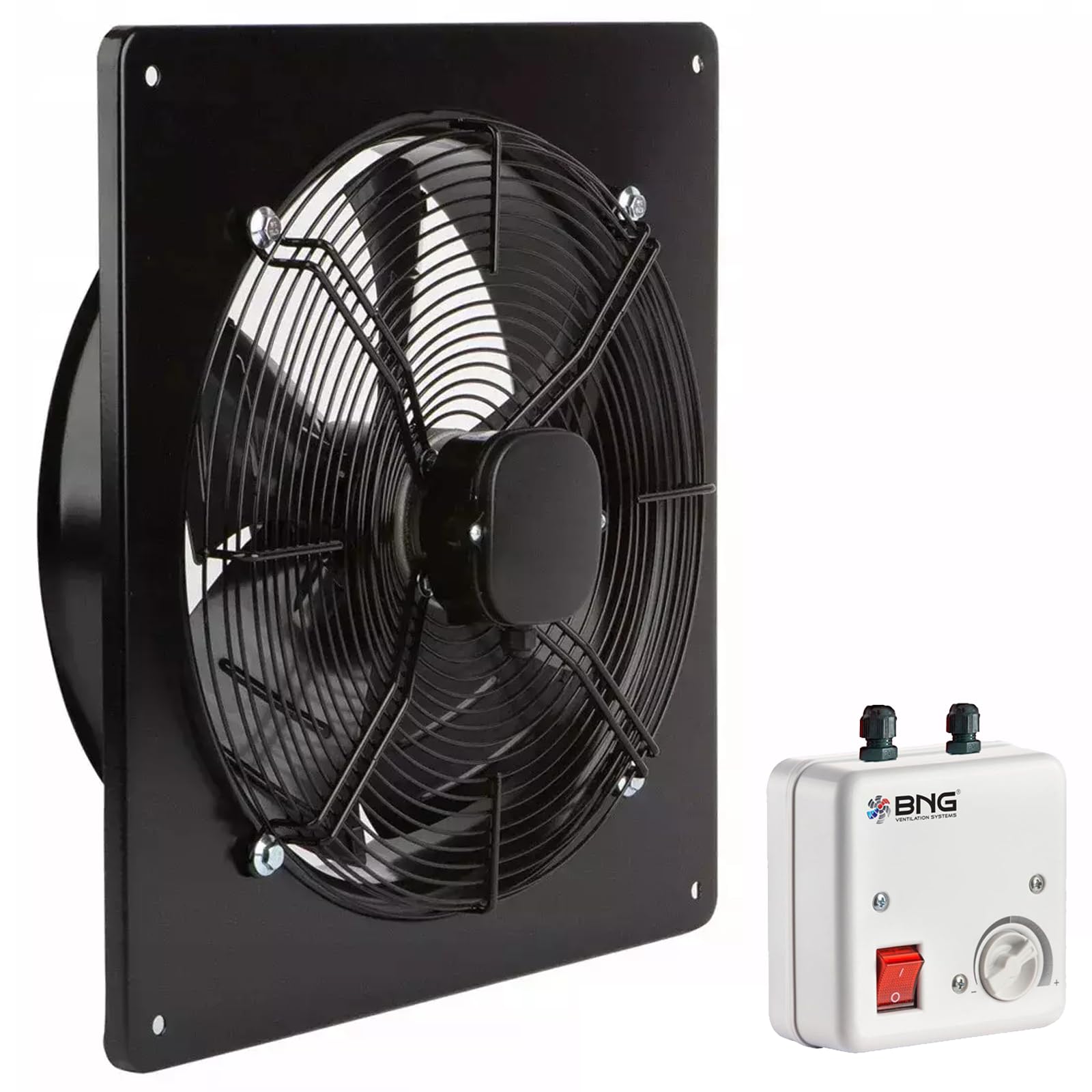 BVN VENTILATION SYSTEMS & ELECTRICAL MOTORS Bdrax-K Industrie Ventilator Axiallüfter mit Drehzahlregler für Zu- und Abluft Wand Lüfter Gebläse Axialventilator 230V 200mm 250mm 300mm 350mm (350)