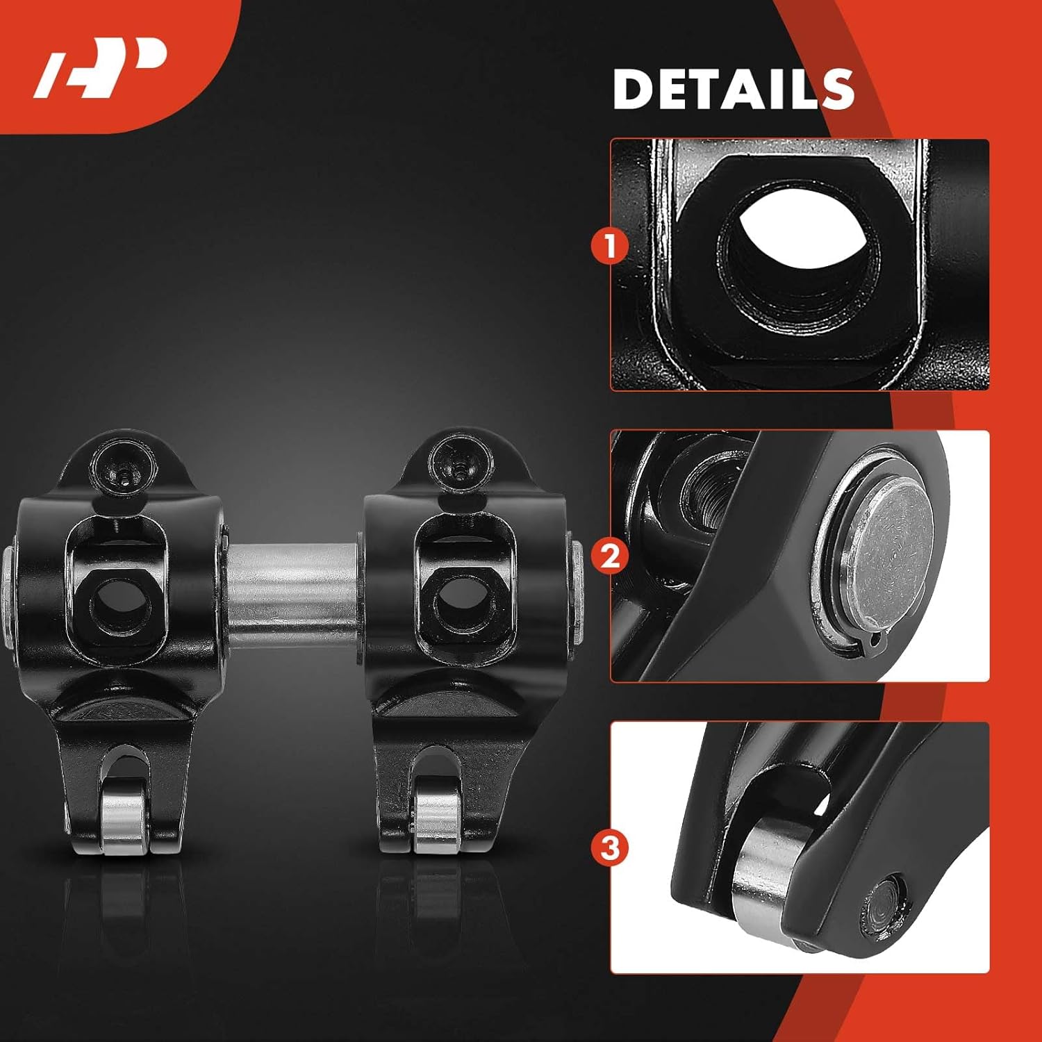 A-Premium 16Pcs Aluminum Shaft Mount Rocker Arms Kit with Needle Bearings, Self-aligning Compatible with GM L92 LS3 Gen III, 1.7 Ratio