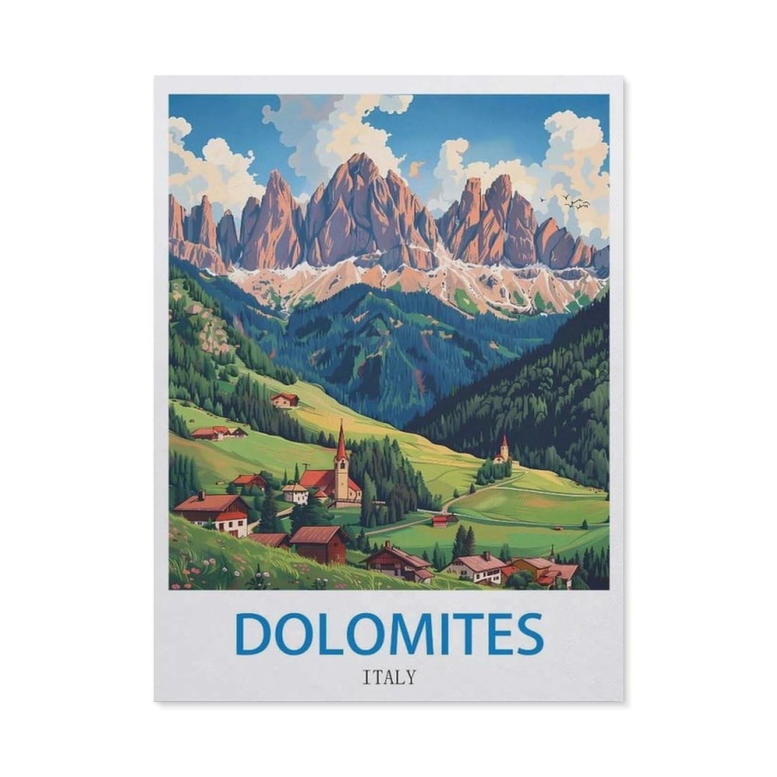 Beayodkp （30 X 40 Cm/11.81 X 15.74 Inches） Diy 5D Diamond Painting Kits，Dolomites Italy，Diamond Painting For Beginner Adults Rhinestone Numbered Diamond Arts Home Wall Decor-Ci77