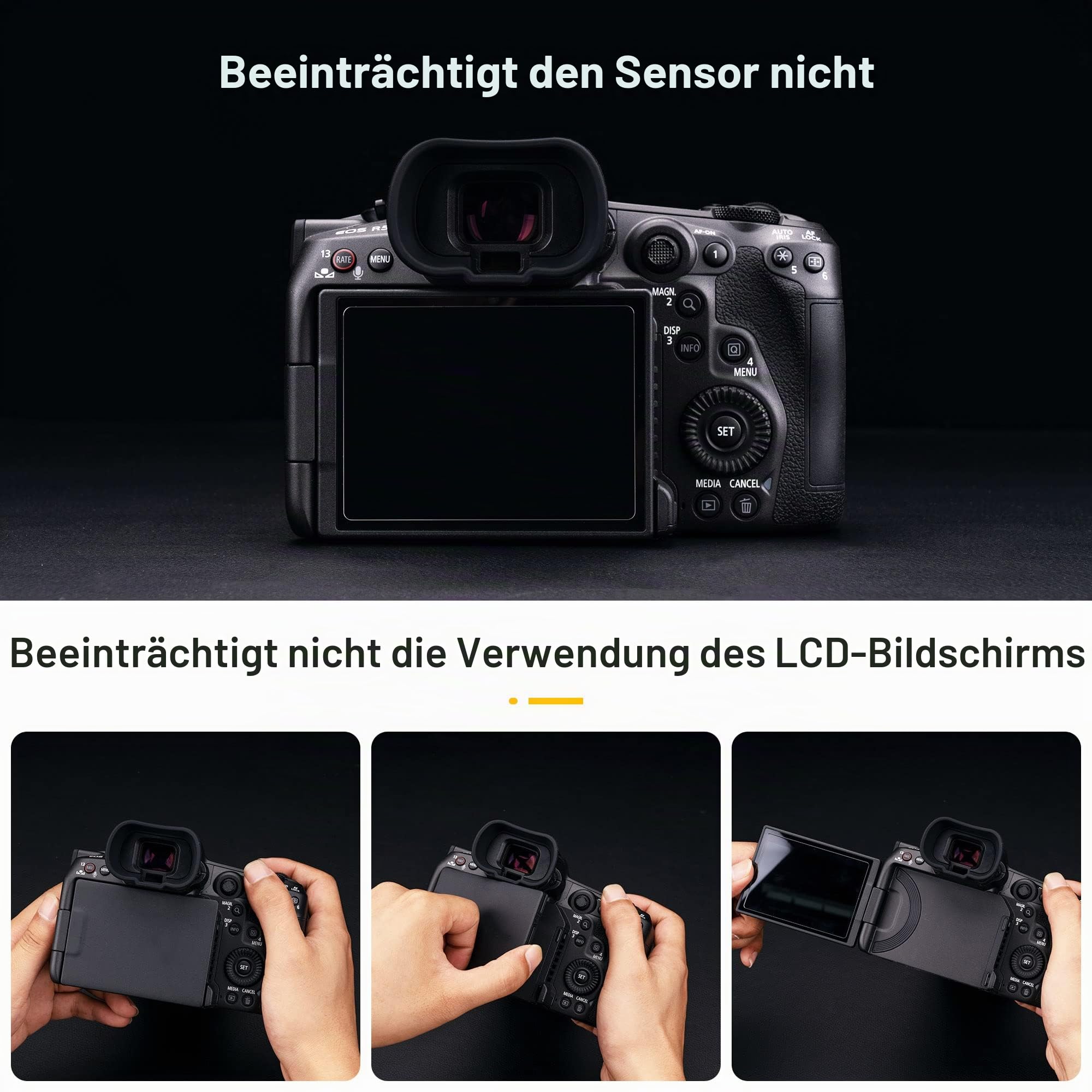 KIWIFOTOS Kamera Augenmuschel Okular für Canon EOS R5C R5 R6 R6II, R5 R6 R5C Sucherschutz Zubehör