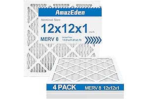 AmazEden MERV 8 Air Filter 12x12x1 - 4 Pack