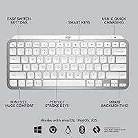 Vista 5 de Logitech MX Keys - Mini teclado y mouse ergonómico vertical - Inalámbrico, teclas retroiluminadas, Bluetooth o Logi Bolt receptor USB, silencioso