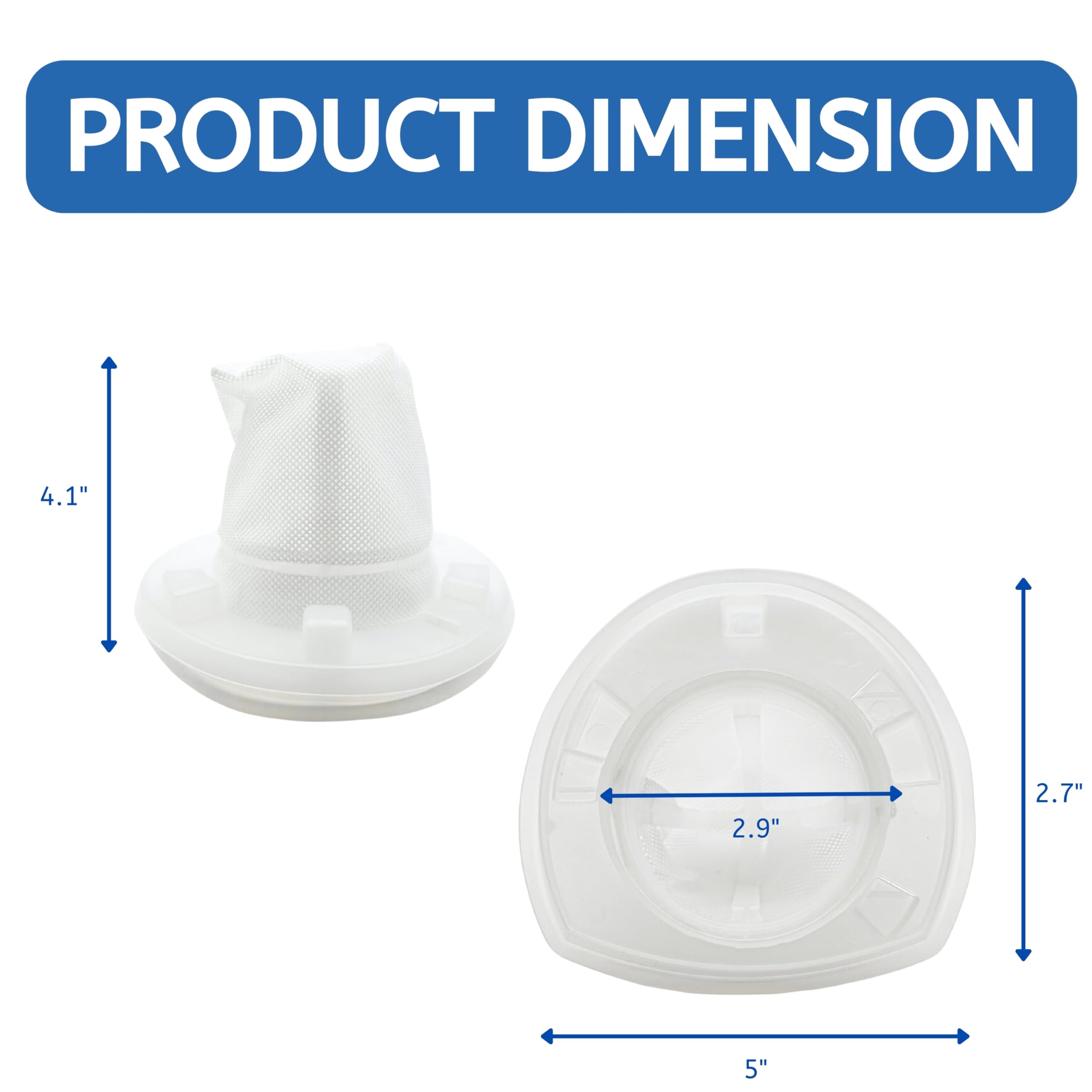 Nispira VF110 Vacuum Cleaner Replacement Filter For BLACK+DECKER Handheld Vacuum, Fit for Models CHV9610, CHV1210, CHV1410, CHV1410B, CHV1510, HHVI315JO42, HHVI320JR02, HHVI325JR22, 6 Pack