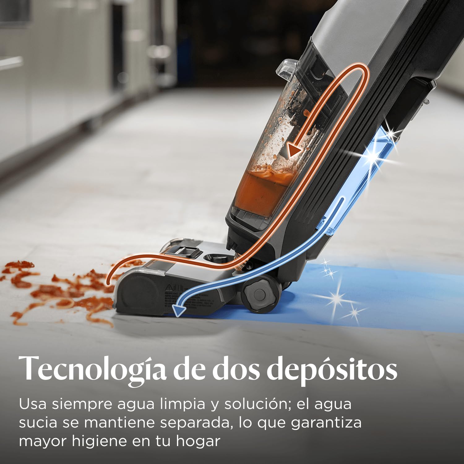 Bissell CrossWave OmniForce, Aspiradora de Mano Sin Cable, Aspirado y Mopa al Mismo Tiempo o Solo Modo Aspirado, Escoba Vertical Potente, Vacuum Cleaner de Agua, 240m² Limpieza Multisuperficie, 3912N