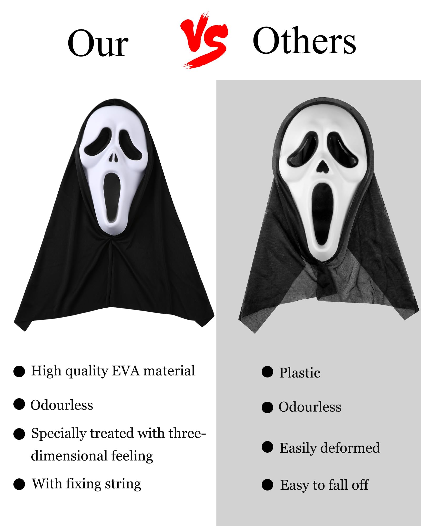 Dtiaagto Scream Ghost Face Kids Costume Gloves Boys Girls Halloween Horror Fancy Dress Outfit 12-14 Years - Image 3